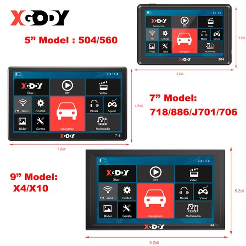 Xgody 9 zoll pkw kfz - 5''/7''/9'',